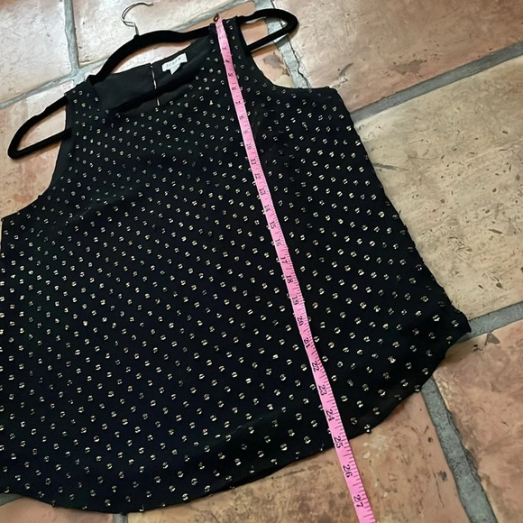 🔷 J. Crew Factory Black and Gold Sleeveless Lined Top Size XSmall - Picture 4 of 8